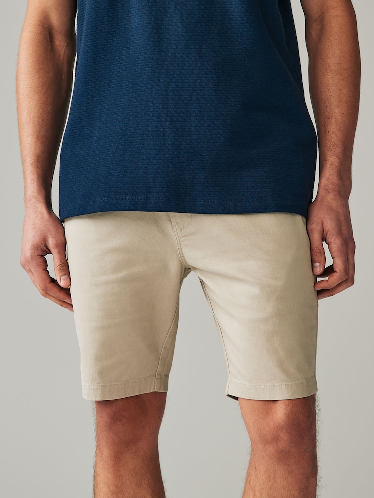 Bleu marine/gris/pierre - Coupe fine - Short chino extensible 3 Pack - Image 5 of 15