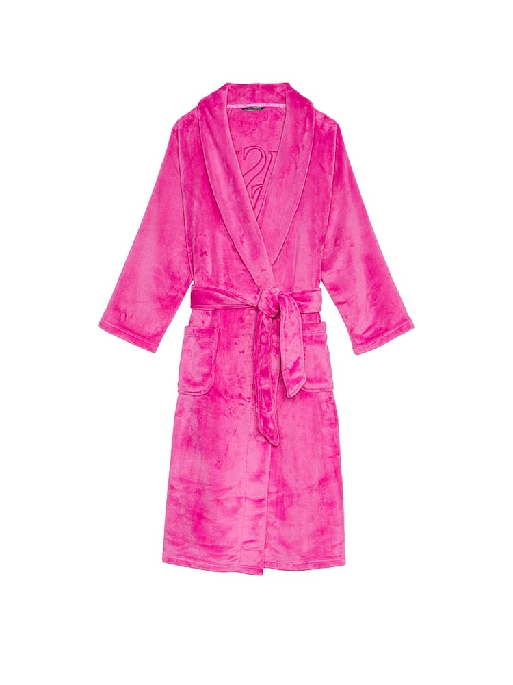 Victoria's Secret Pink Embossed Logo Cosy Short Dressing Gown - Image 3 of 3