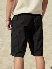 Schwarz - Chinoshorts aus Leinenmischung - Bild 3 von 4