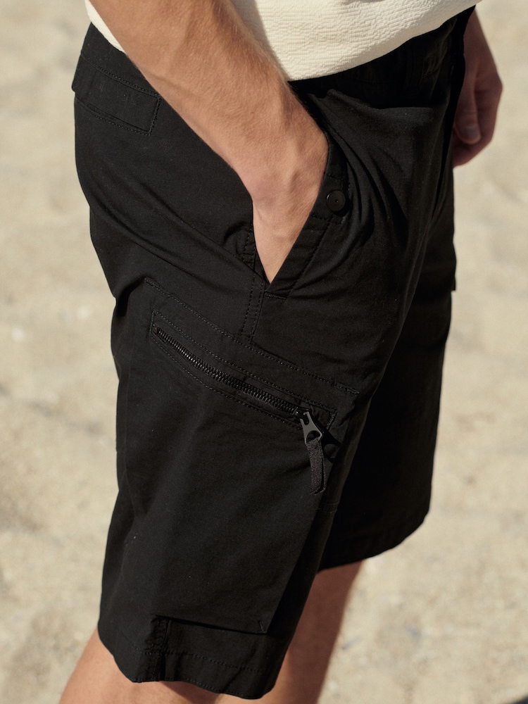 Schwarz - Chinoshorts aus Leinenmischung - Bild 4 von 4