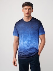 Navy Blue 100% Cotton Dip Dye T-Shirt - Image 1 of 7