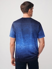 Navy Blue 100% Cotton Dip Dye T-Shirt - Image 3 of 7