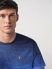 Navy Blue 100% Cotton Dip Dye T-Shirt - Image 4 of 7