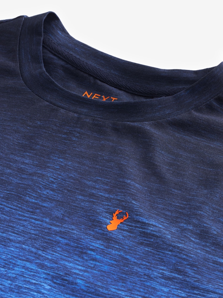 Navy Blue 100% Cotton Dip Dye T-Shirt - Image 7 of 7