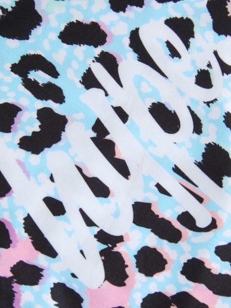 Hype Girls Multi Ice Leopard Blue T-Shirt - Image 3 of 3