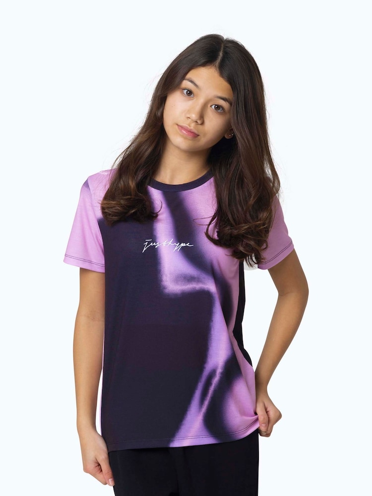 Hype. Kids Spray Fade Black T-Shirt - Image 1 of 7