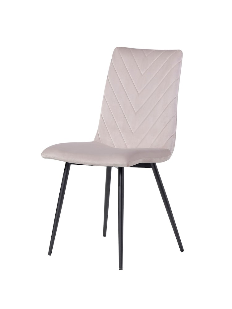 K Interiors Natural Atlantis Velvet Dining Chair Pair - Image 1 of 1