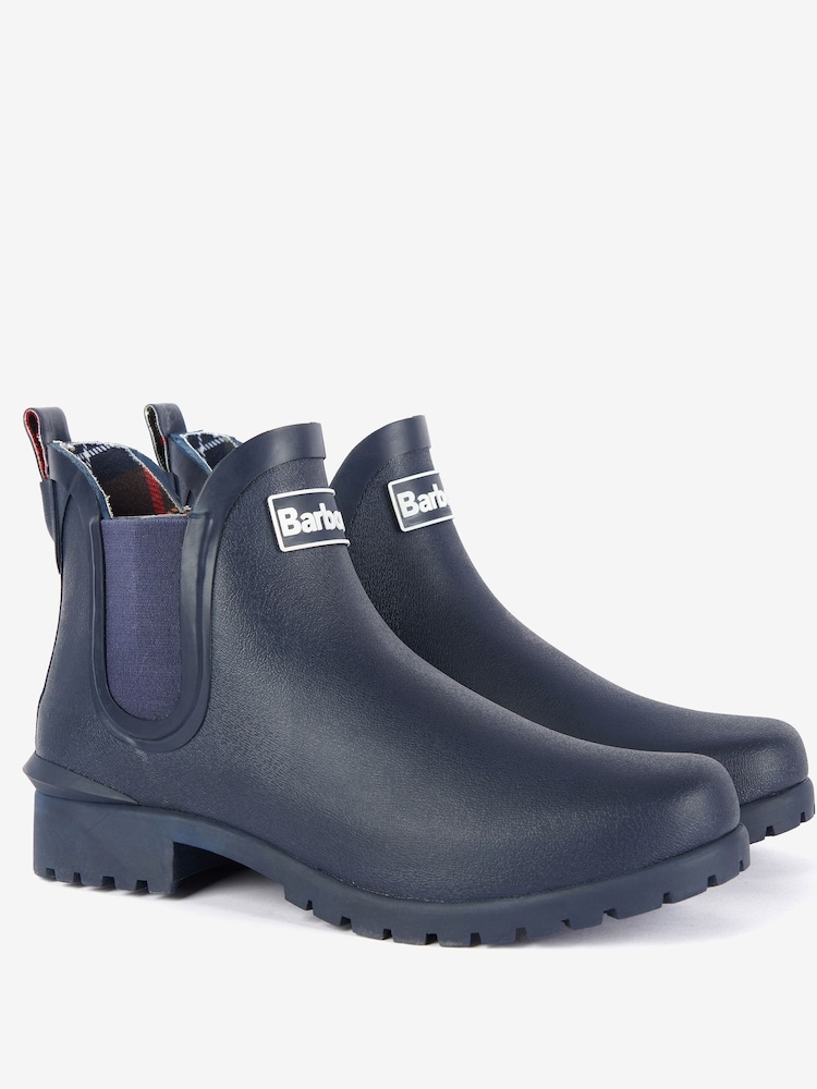 Barbour® Navy Blue Mallow Chelsea Wellington Boots - Image 2 of 7 Barbour® Navy Blue Mallow Chelsea Wellington Boots - Image 2 of 7