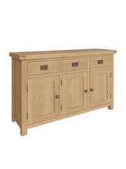 K Interiors Oak Canterbury Solid Wood 3 Door Sideboard - Image 2 of 6