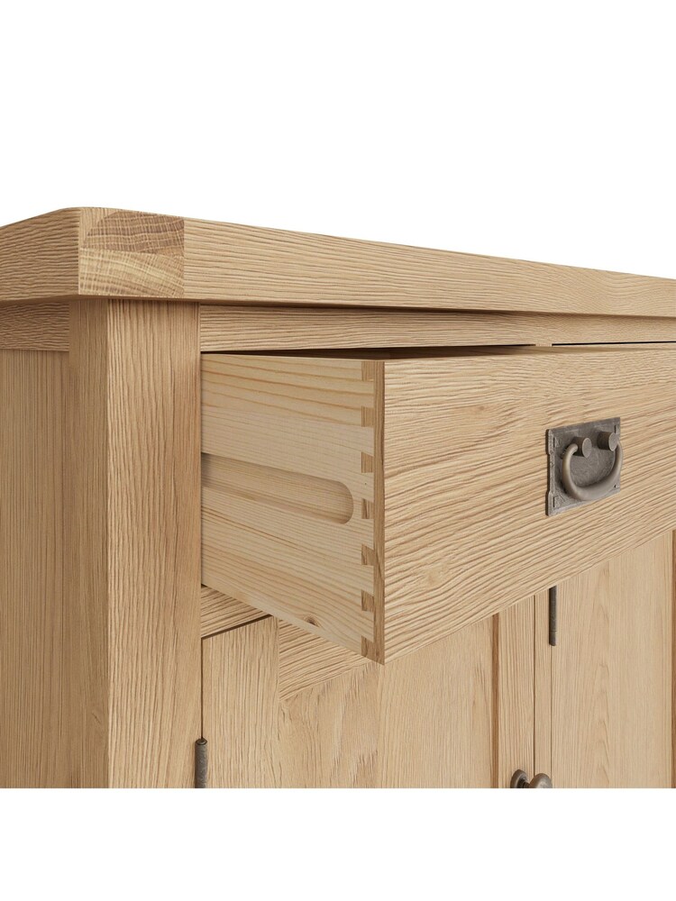 K Interiors Oak Canterbury Solid Wood 3 Door Sideboard - Image 7 of 7