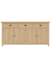 K Interiors Oak Canterbury Solid Wood 4 Door Sideboard - Image 3 of 6