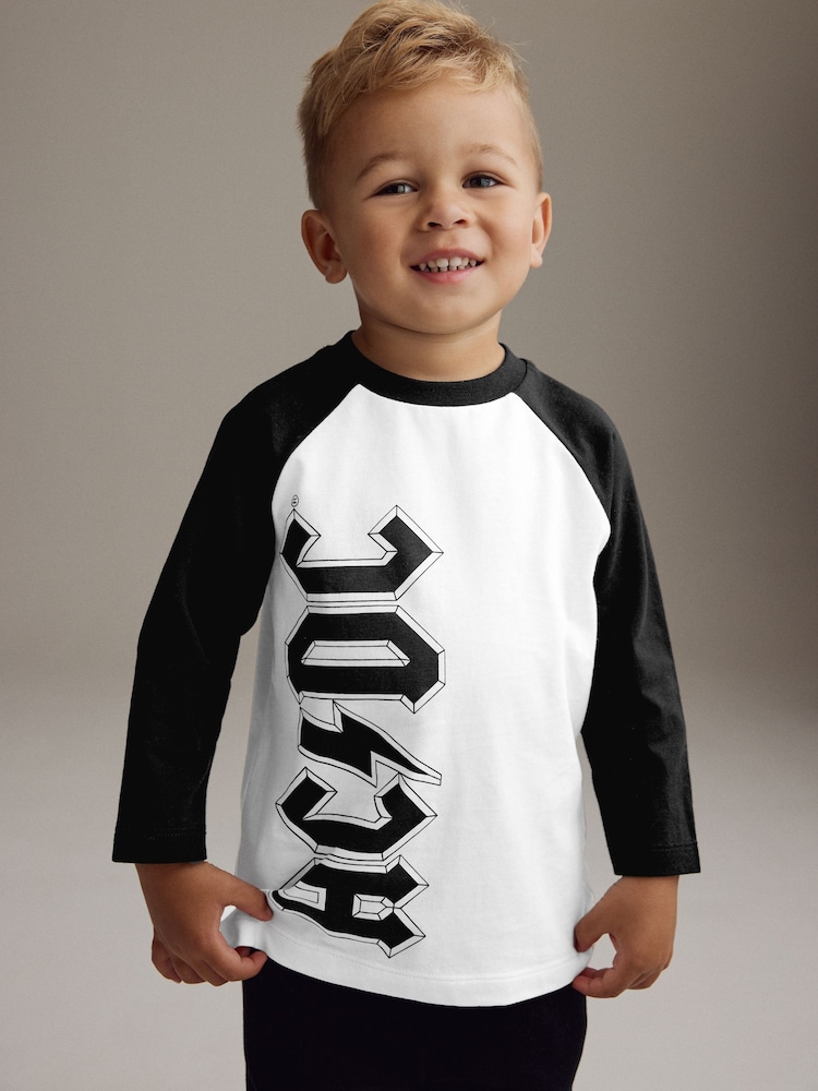 Monochrome ACDC Long Sleeve T-Shirt (3mths-8yrs) - Image 1 of 6