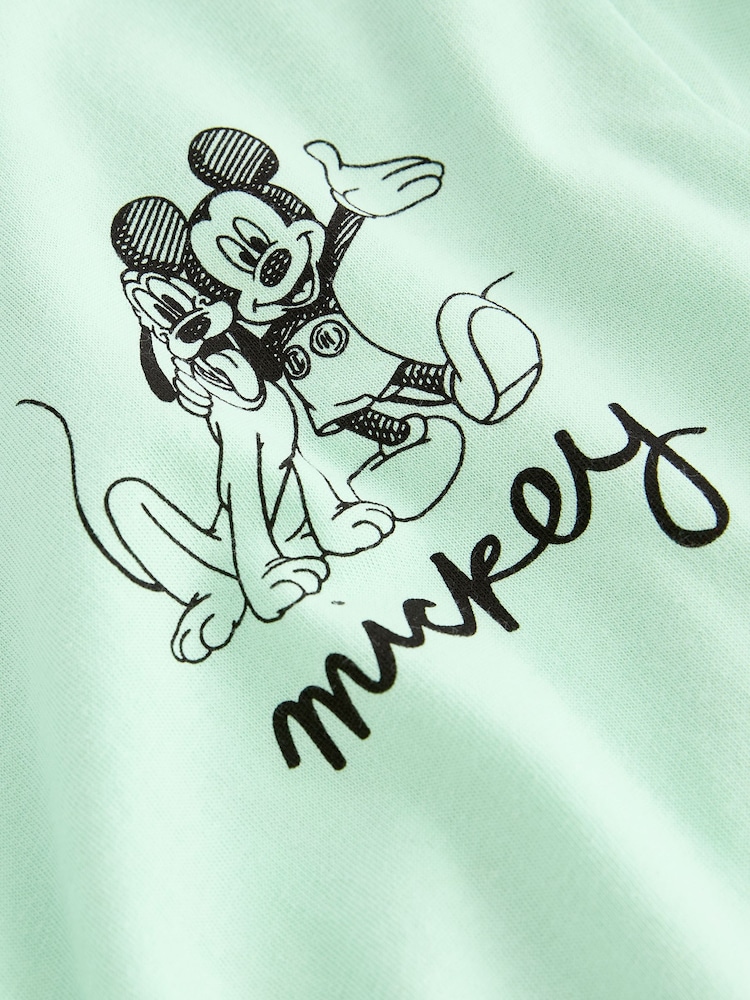 Green 100% Cotton Mickey Mouse T-Shirt (3mths-8yrs) - Image 3 of 3