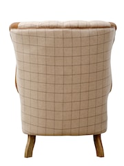 K Interiors Natural Quincy Wool And Leather Wing Chair - Image 4 of 4