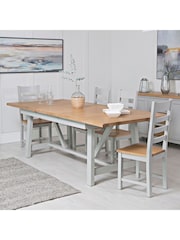 K Interiors Grey Windsor Solid Wood 1.8m Extending Dining Table - Image 1 of 6