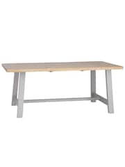 K Interiors Grey Windsor Solid Wood 1.8m Extending Dining Table - Image 3 of 6