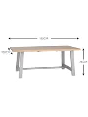 K Interiors Grey Windsor Solid Wood 1.8m Extending Dining Table - Image 6 of 6