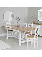 K Interiors White Windsor Solid Wood 1.8m Extending Dining Table - Image 1 of 5