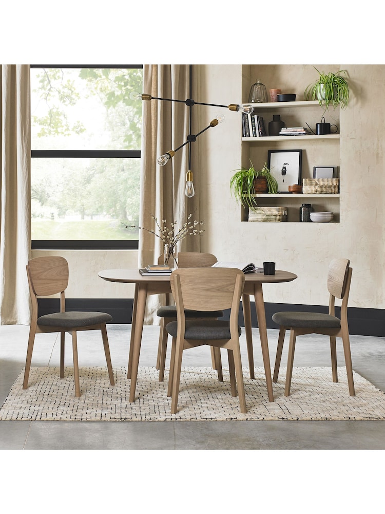 Bentley Designs Scandi Oak Natural Dansk 4 Seater Dining Table and Chairs Set - Image 1 of 6