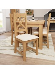 K Interiors Oak Canterbury Solid Wood Crossback Dining Chair Pair - Image 1 of 6