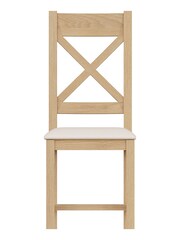 K Interiors Oak Canterbury Solid Wood Crossback Dining Chair Pair - Image 2 of 6