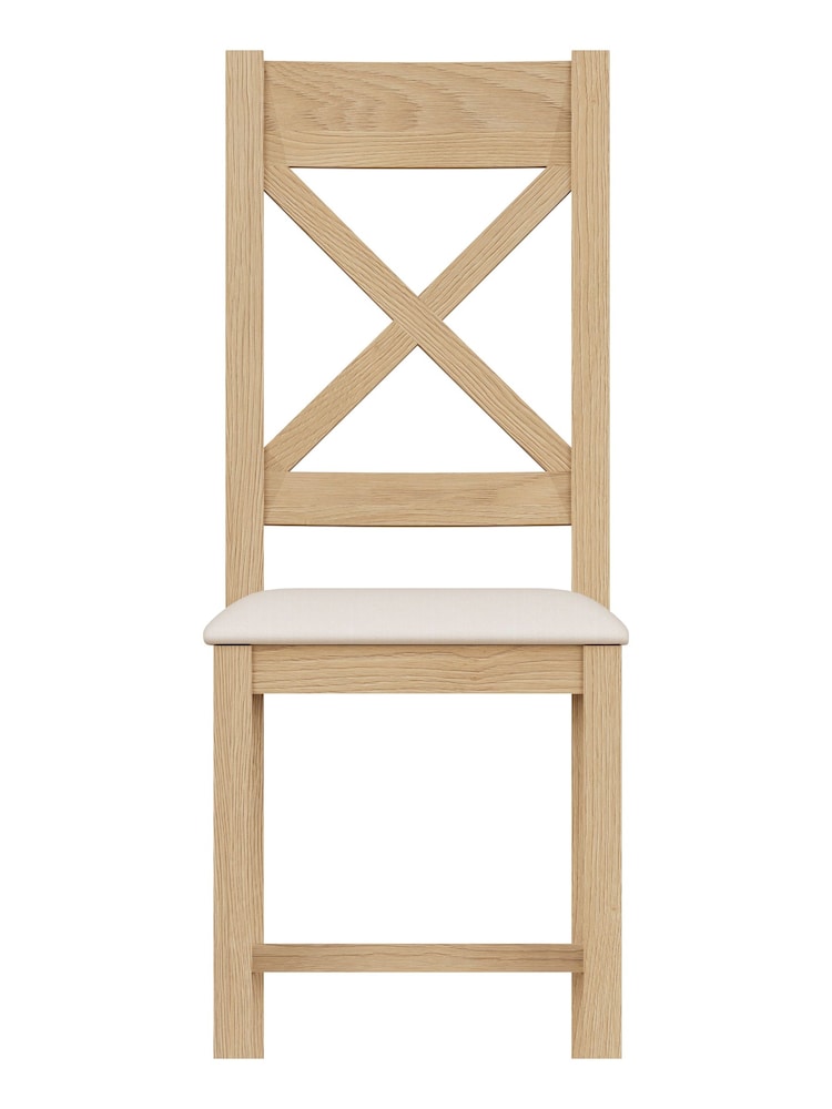 K Interiors Oak Canterbury Solid Wood Crossback Dining Chair Pair - Image 2 of 6