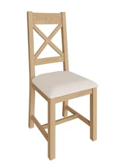 K Interiors Oak Canterbury Solid Wood Crossback Dining Chair Pair - Image 3 of 6