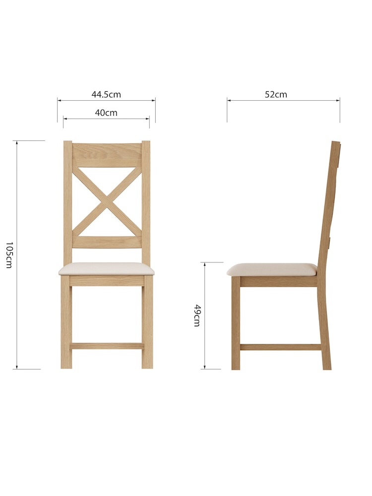 K Interiors Oak Canterbury Solid Wood Crossback Dining Chair Pair - Image 6 of 6