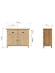 K Interiors Oak Canterbury Solid Wood Standard Sideboard - Image 5 of 5