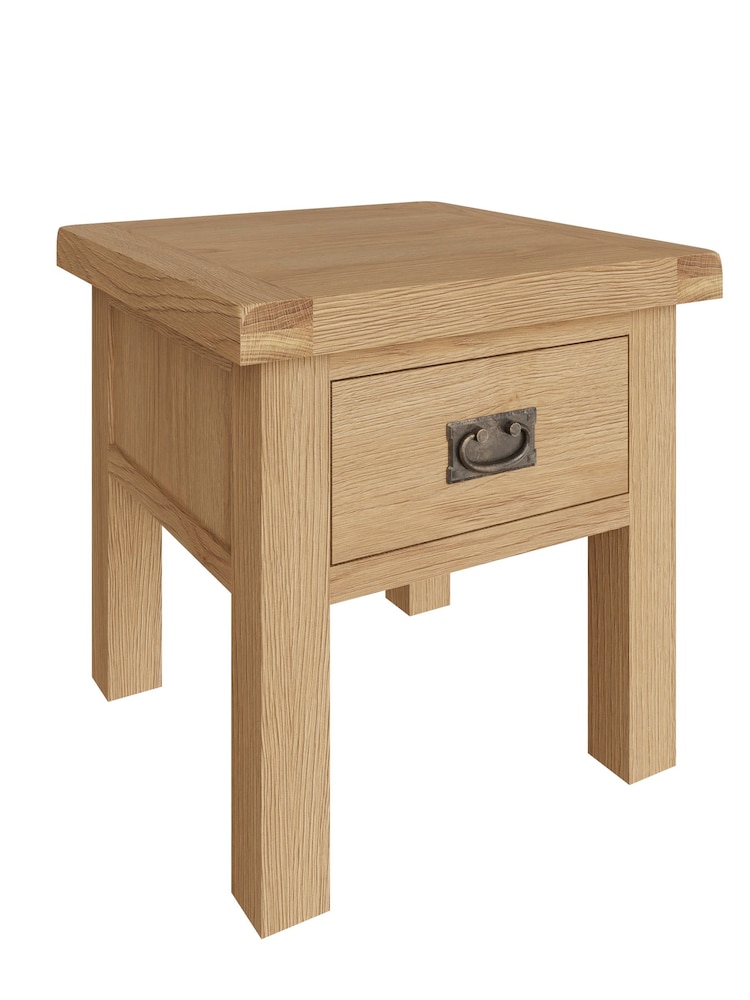 K Interiors Oak Canterbury Solid Wood Lamp Table - Image 1 of 6