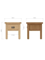 K Interiors Oak Canterbury Solid Wood Lamp Table - Image 6 of 6