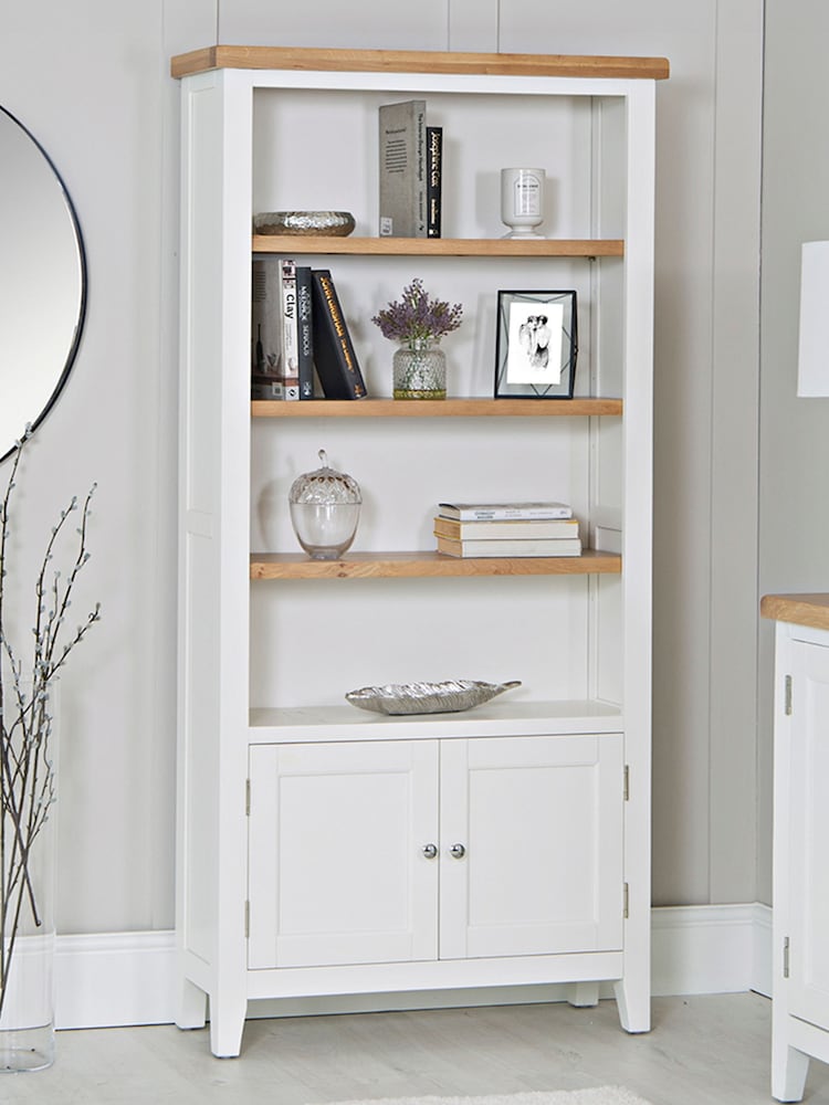 K Interiors White Windsor Solid Wood Large Bookcase - Image 1 of 6