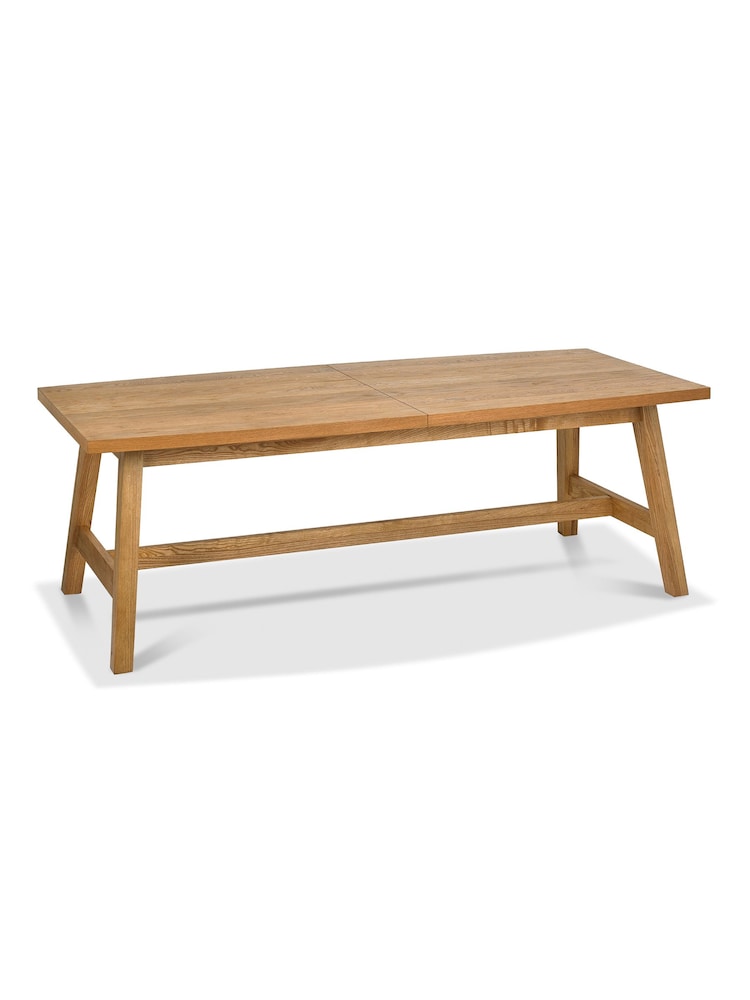 Bentley Designs Rustic Oak Camden Extending 6-8 Seater Dining Table and Vintage Arm Chairs Set - Image 2 of 6