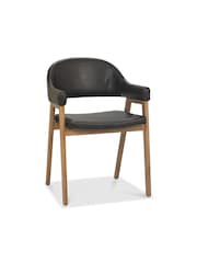 Bentley Designs Rustic Oak Camden Extending 6-8 Seater Dining Table and Vintage Arm Chairs Set - Image 4 of 6