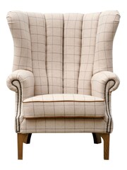 K Interiors Natural Quincy Wool Fluted Wing Chair - Image 3 of 4