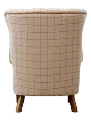 K Interiors Natural Quincy Wool Fluted Wing Chair - Image 4 of 4