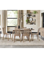 Bentley Designs Natural Oak Dansk 6 Seater Dining Table and Chairs Set - Image 1 of 6