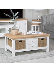 K Interiors White Windsor Solid Wood Large Coffee Table - Image 1 of 6