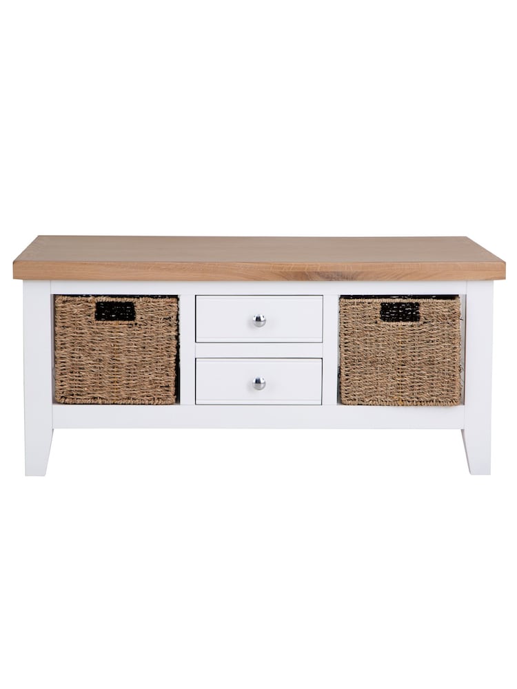 K Interiors White Windsor Solid Wood Large Coffee Table - Image 2 of 6