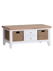 K Interiors White Windsor Solid Wood Large Coffee Table - Image 3 of 6