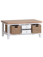 K Interiors White Windsor Solid Wood Large Coffee Table - Image 4 of 6