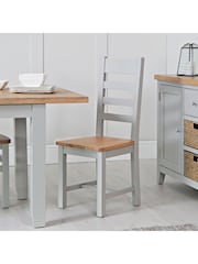 K Interiors Grey Windsor Solid Wood Ladder Back Wooden Dining Chairs - Image 1 of 6