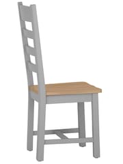 K Interiors Grey Windsor Solid Wood Ladder Back Wooden Dining Chairs - Image 3 of 6