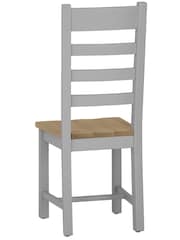 K Interiors Grey Windsor Solid Wood Ladder Back Wooden Dining Chairs - Image 4 of 6