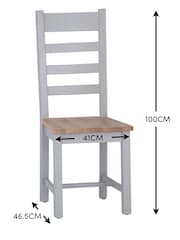K Interiors Grey Windsor Solid Wood Ladder Back Wooden Dining Chairs - Image 6 of 6