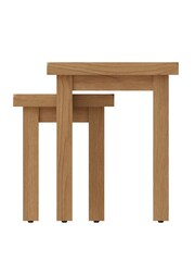 K Interiors Oak Canterbury Solid Wood Nest of 2 Tables - Image 3 of 6