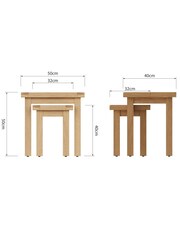 K Interiors Oak Canterbury Solid Wood Nest of 2 Tables - Image 6 of 6
