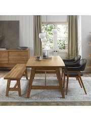 Bentley Designs Rustic Oak Camden Extending 4-6 Seater Dining Table and Chairs/Bench Set - Image 1 of 6