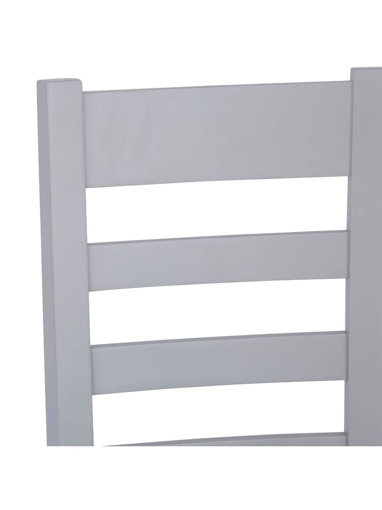K Interiors Grey Windsor Solid Wood Ladder Back Fabric Dining Chairs - Image 2 of 2