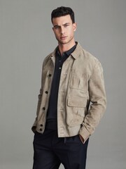 Reiss Blue Smoke Manor Merino Wool Polo Shirt - Image 6 of 6